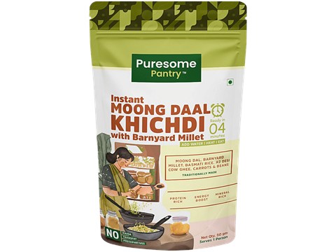 Puresome Pantry Instant Moong Daal Khichdi With Barnyard Millet, 50 g