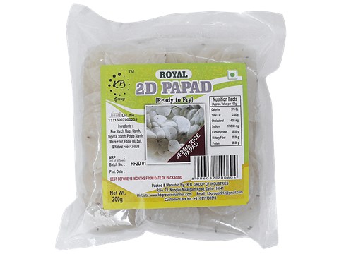 Royal 2d Papad - Jeera Rice, 200 g