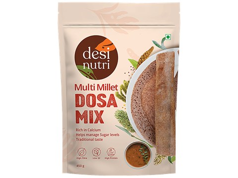 Desi Nutri Multi Millet Dosa Mix - Rich In Calcium & Fibre, 450 g