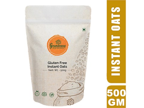 Graminway Instant Oats - Gluten Free, Fibre Rich, For Healthy Breakfast, Cooking, Baking Use, 500 g