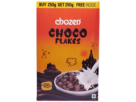 CHOZEN Choco Flakes - Crunchy & Nutritious Breakfast Mix, Iron & Vitamins Rich, 500 g