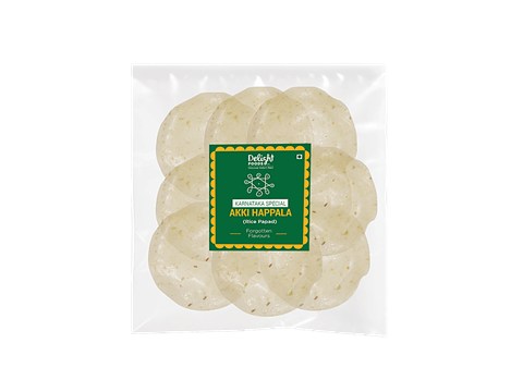 Delight Foods Akki Happala/Rice Flour Papad - No Preservatives, 400 g