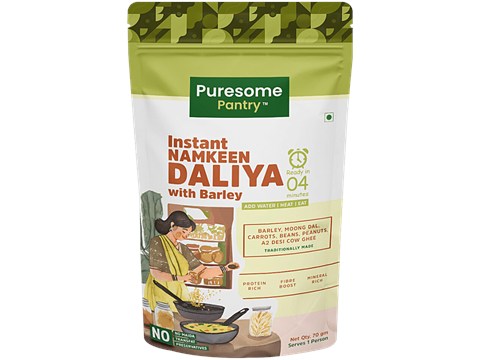 Puresome Pantry Instant Namkeen Daliya With Barley, 70 g