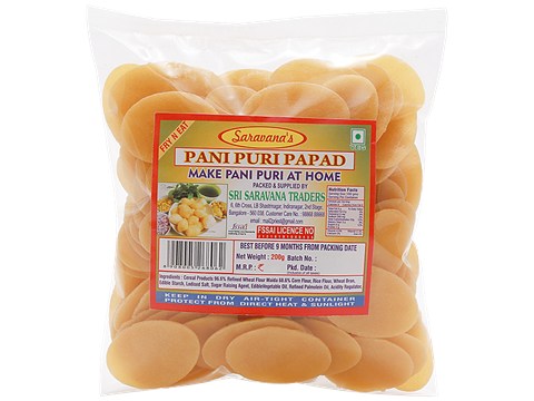 Saravanas Papad - Panipuri, 200 g
