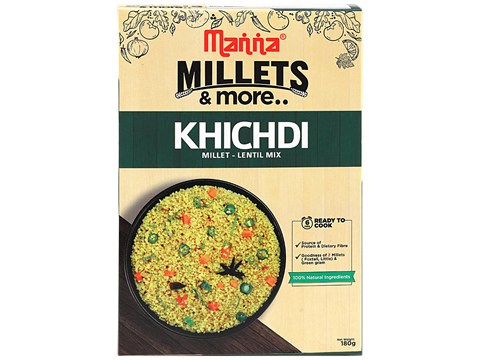 Manna Instant Khichidi - Ready To Cook, 40% Multi-Millets, 180 g