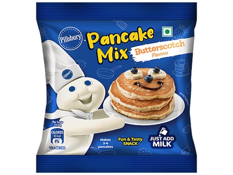 Pillsbury Pancake Mix - Butterscotch Flavour, Makes Soft & Fluffy Pancakes, 80 g