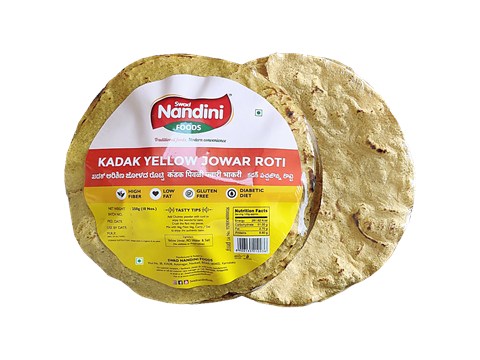 SWAD NANDINI FOODS Kadak Yellow Jowar Roti - 10 pcs, 250 g