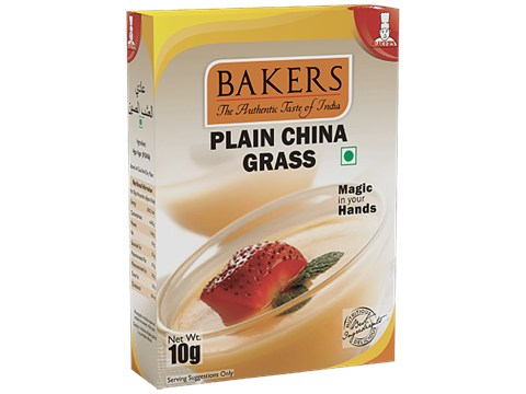 BAKERS Plain China Grass - Thickening Agent, For Desserts, Custards, Puddings, 10 g