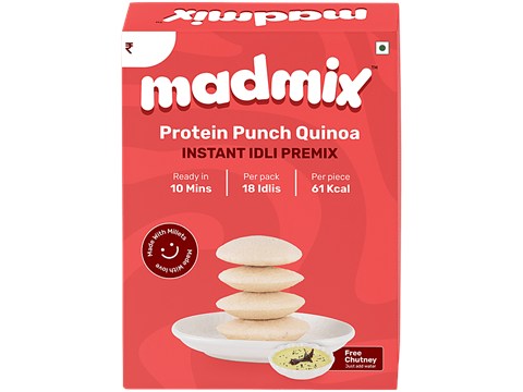 Madmix Protein Punch Quinoa Instant Idli Premix - With Free Chutney, 270 g