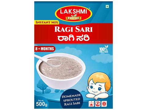 Lakshmi Fresh Ragi Sari Instant Mix - Rich In Protein, Calcium, Strengthen Bones, 500 g