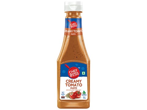 ChefBoss Creamy Tomato Mayo Sauce  Eggless Mayonnaise, Medium Spicy, 300 g