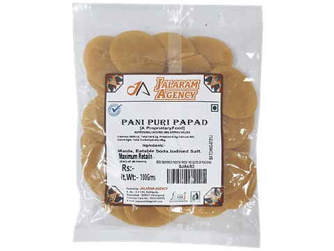 Jalaram Pani Puri Papad - Crispy, Round Shaped, 100 g