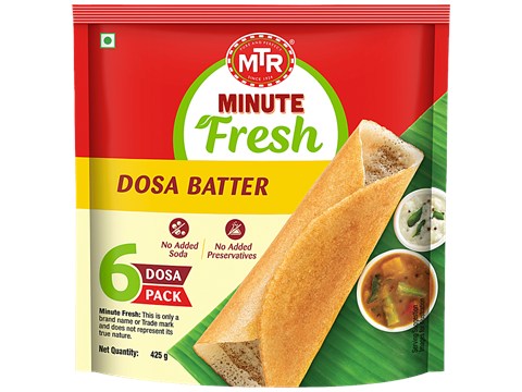 MTR Minute Fresh Dosa Batter - No Added Preservatives, Soda, Colours Or Flavours, Authentic Taste, 425 g