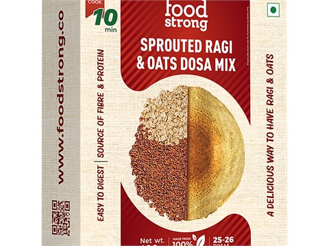 Foodstrong Sprouted Ragi & Oats Dosa Mix - Rich In Protein & Fibre, Easy To Digest, 400 g