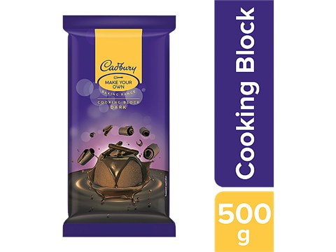 Cadbury Baking Range Cooking Block - Dark, Rich Chocolaty Flavour, 500 g