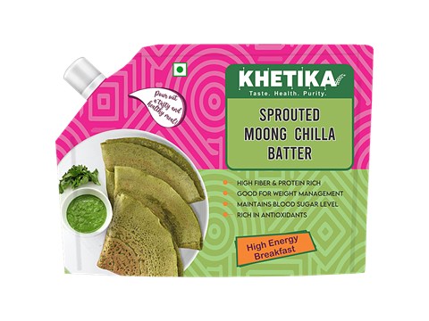 Khetika Sprouted Moong Chilla Batter, 1 kg