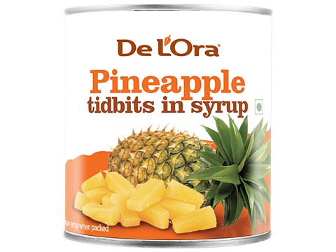 Delora Pineapple Tidbits In Syrup, 850 g