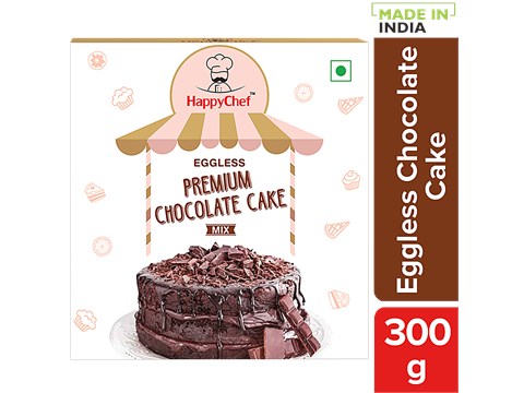 HappyChef Eggless Premium Chocolate Cake Mix - Quick & Easy, 300 g