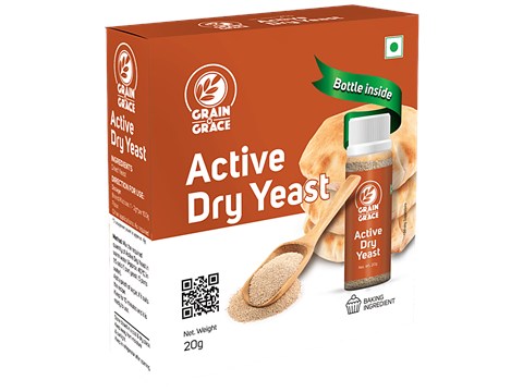 Grain N Grace  Active Dry Yeast - For Pizza, Pasta, Baking & Proofing, No Preservatives, 20 g