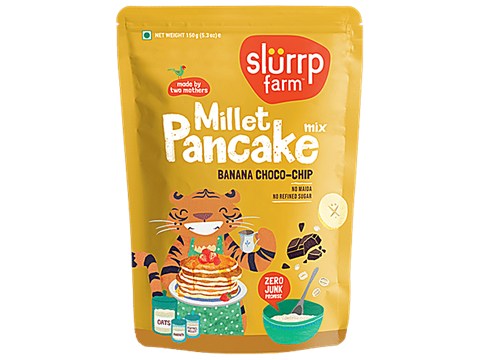 Slurrp Farm Banana Choco-Chip Millet Pancake Mix, 150 g