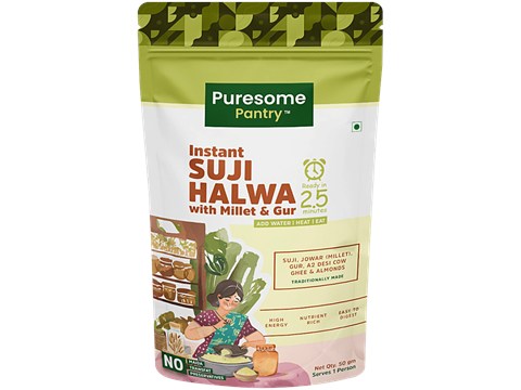Puresome Pantry Instant Suji Halwa With Millet & Gur, 50 g