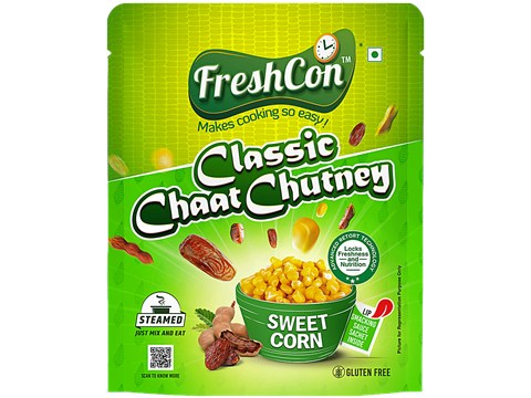 Freshcon Classic Chaat Chutney Steamed Sweet Corn Kernels With Tastemaker, 220 g