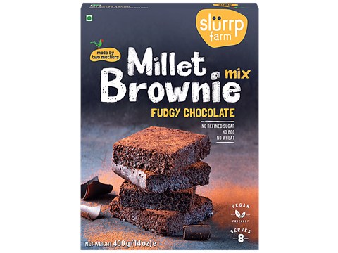 Slurrp Farm Multi Grain Fudgy Chocolate Brownie Mix - Wheat & Maida Free, 400 g
