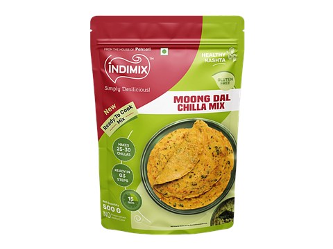 Indimix Moong Dal Chilla - Ready To Cook, 500 g