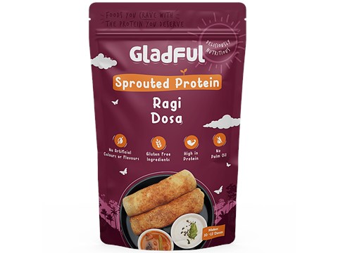 Gladful Ragi Dosa Mix - Sprouted Protein, 200 g