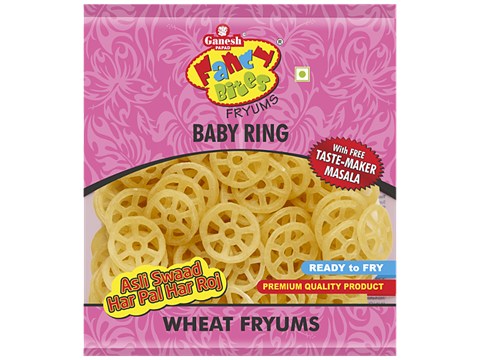 Ganesh Papad Fancy Bites Fryums - Baby Ring, 150 g
