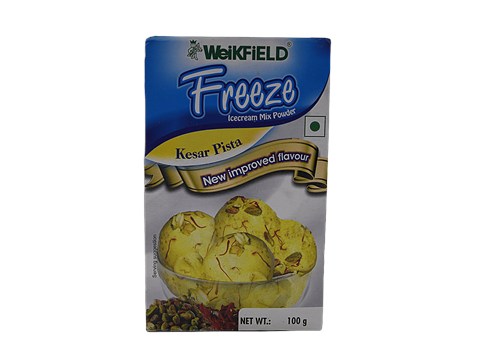 Weikfield Freeze Ice Cream Mix Powder - Kesar Pista, Easy To Make, Vegetarian, 100 g