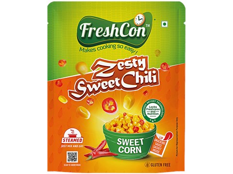 Freshcon Zesty Sweet Chili Steamed Sweet Corn Kernels With Tastemaker, 220 g