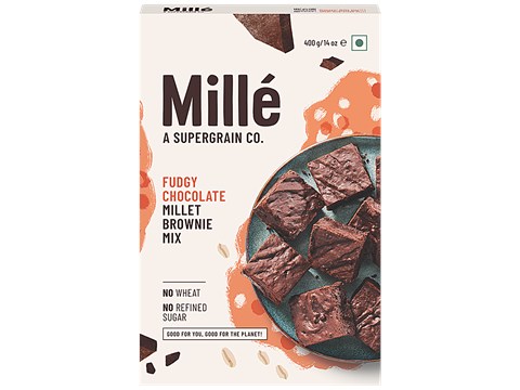Mille Fudgy Chocolate Millet Brownie Mix - No Wheat, No Refined Sugar, 400 g