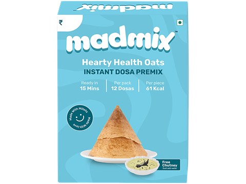 Madmix Hearty Health Oats Instant Dosa Premix - With Free Chutney, 270 g