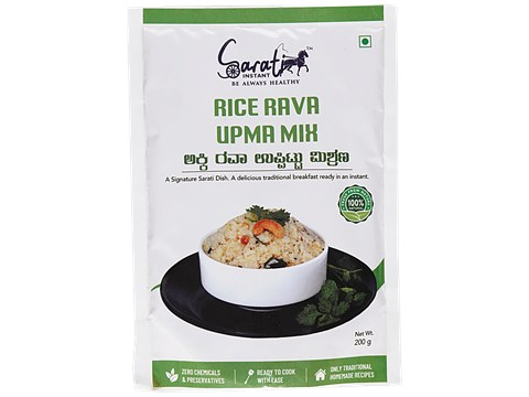 Sarati Instant Instant Rice Rava Upma Mix - Traditional Breakfast, 200 g