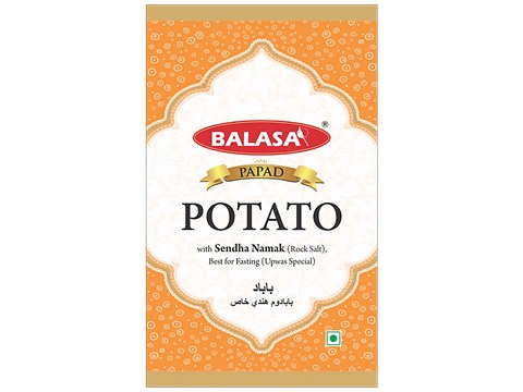 Balasa Plain Potato Papad - With Rock Salt, Best For Fasting, 70 g