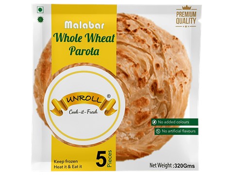 Unroll Malabar Whole Wheat Parota - Cook It Fresh, Healthy & Nutritious, 320 g