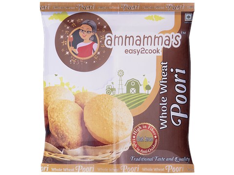 Ammamma's Whole Wheat Poori, 10 pcs