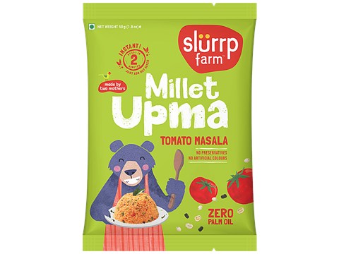 Slurrp Farm Instant Millet Upma - Tomato Masala, Protein & Fiber Rich, 50 g