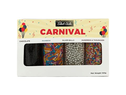 The Select Aisle Sprinkles Combo Pack - Carnival, Assorted Colours & Shapes, Sweet, 50 g