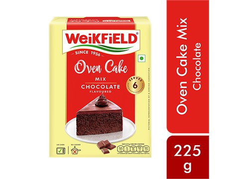 Weikfield Oven Cake Mix - Chocolate Flavour, Dry Mix, Vegetarian, Makes Soft & Yummy Cake, 225 g