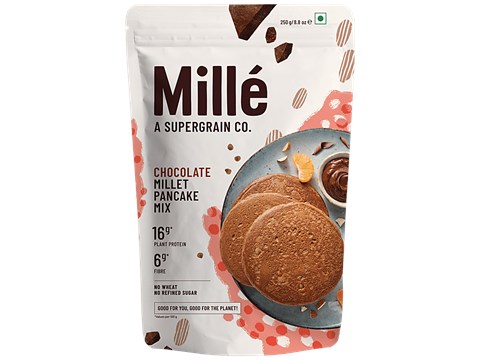 Mille Chocolate Millet Pancake Mix - No Wheat, No Refined Sugar, 250 g