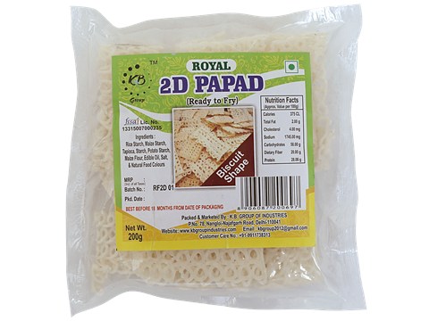 Royal 2d Papad - Biscuit Shape, 200 g