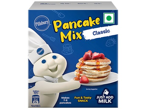 Pillsbury Pancake Mix - Classic Flavour, Makes Soft & Fluffy Pancakes, 180 g