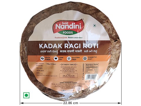 SWAD NANDINI FOODS Kadak Ragi Roti - 10 Nos, 250 g