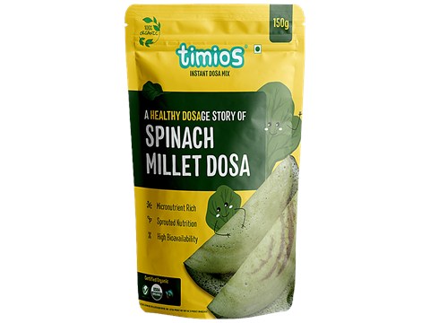 Timios Organic Spinach Millet Dosa Mix, 150 g