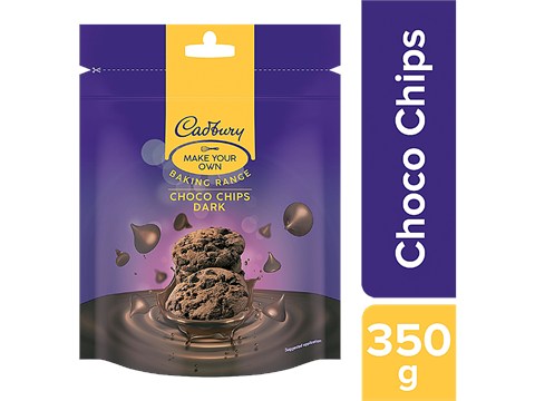 Cadbury Baking Range - Choco Chips Dark, Delectable & Creamy, 350 g