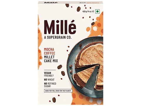 Mille Mocha Coffee Millet Cake Mix - No Wheat, No Refined Sugar, Vegan Friendly, 400 g