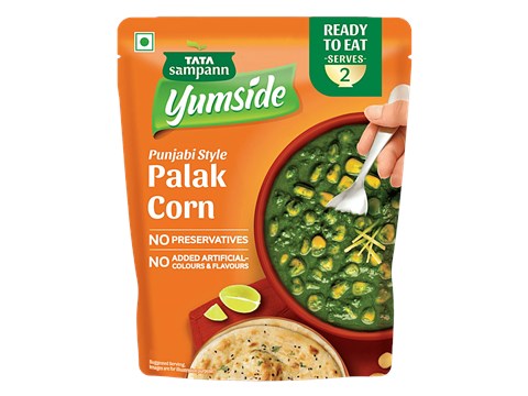 Tata Sampann Yumside Punjabi Style Palak Corn - Ready To Eat Meal, Heat In 60 Secs, Serves 2, 285 g