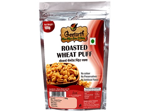 GEETARTH Roasted Wheat Puff - Crunchy Healthy Snack, No Preservatives Or Artificial Ingredients, 100 g